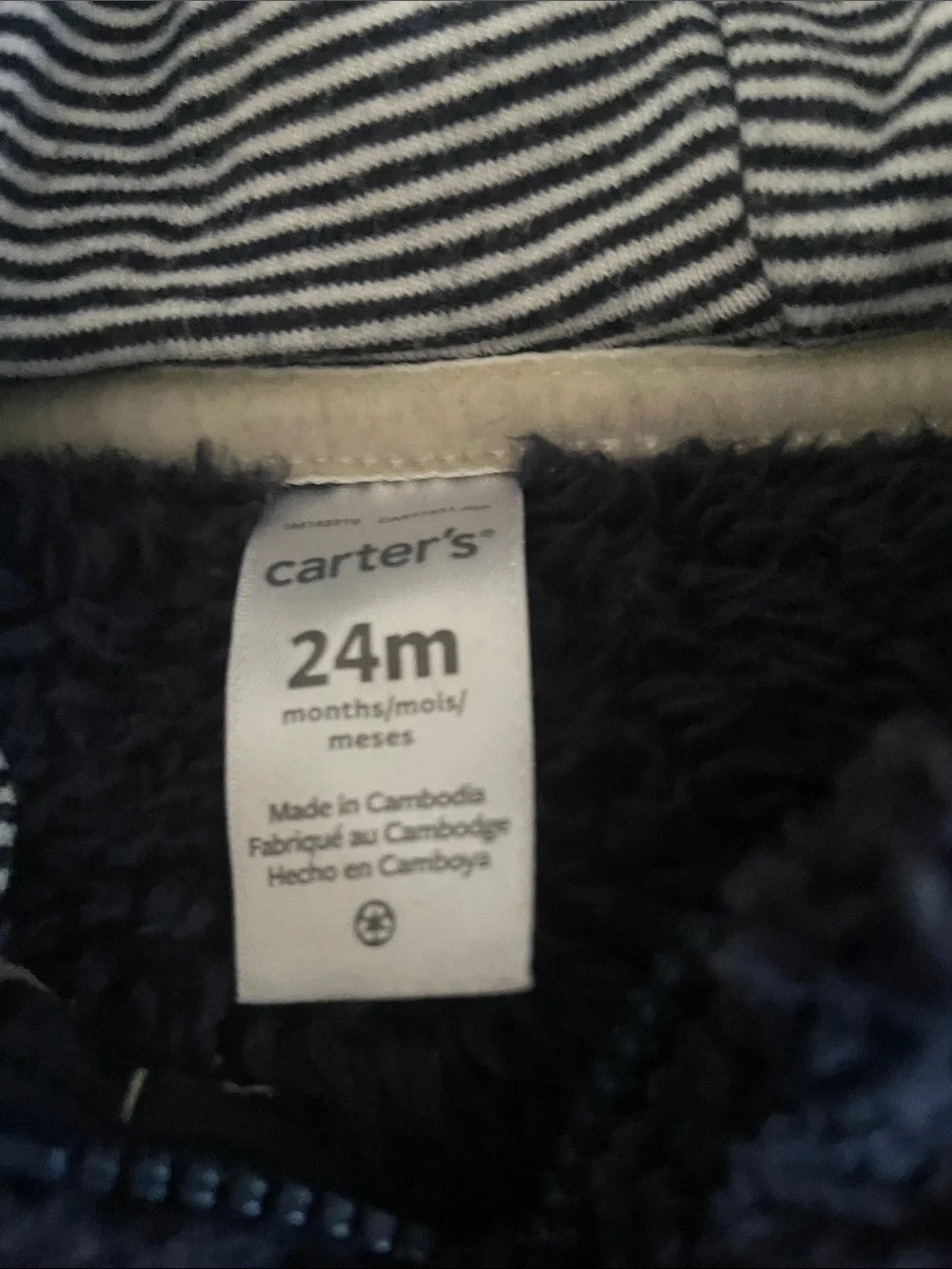 Carter's Dark Navy Plush Hooded Puffer Jacket